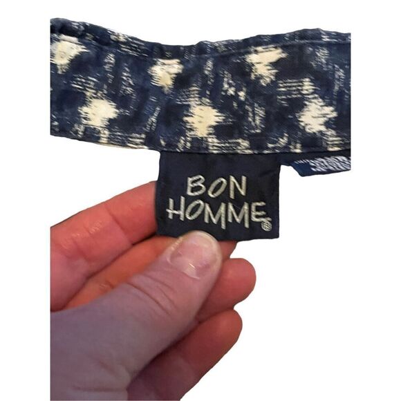 Bon Homme Mens Blue White Collared Short Sleeve Button-Down Shirt Size 2XB - Picture 6 of 13